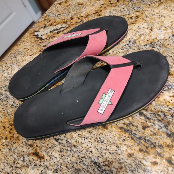 Rare Vuarnet Men's Flip Flops Size 9.5 Black & Pink - ID: Vuarnet - Picture 2 of 9